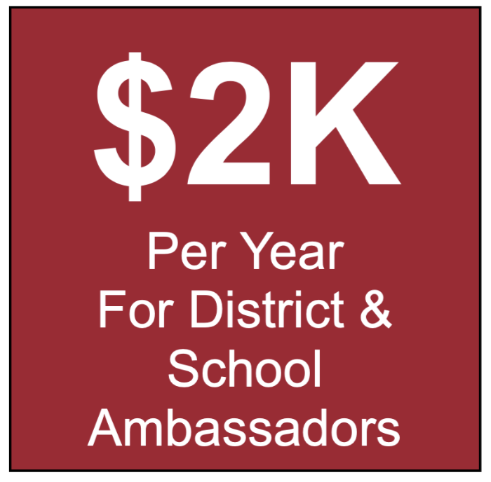 $2K per year for district & school ambassadors